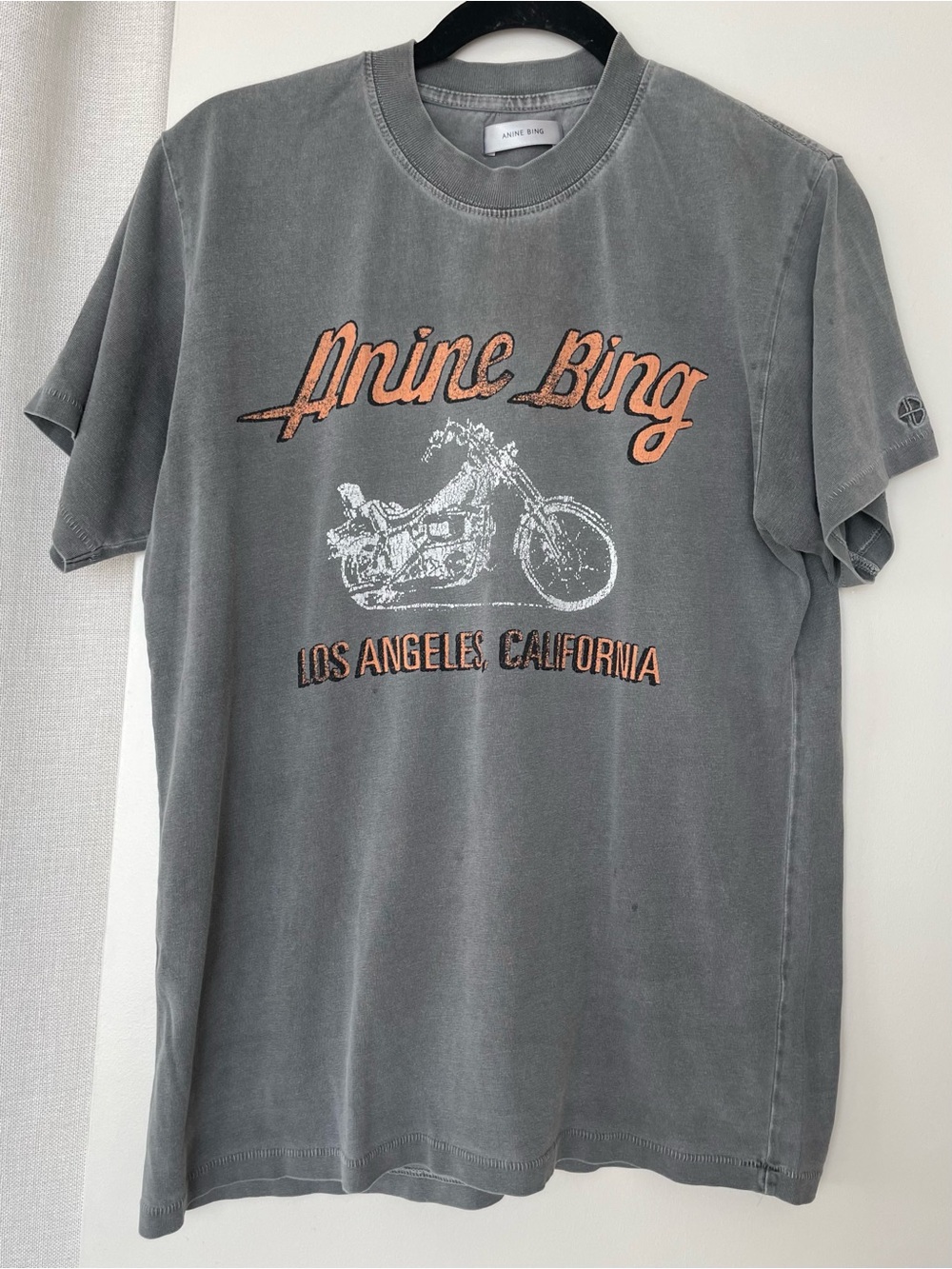 Anine Bing Gray Moto Tee S